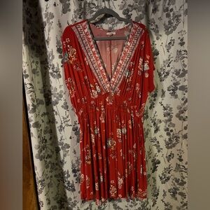 Floral Smocked Skater Dress—Size XXL